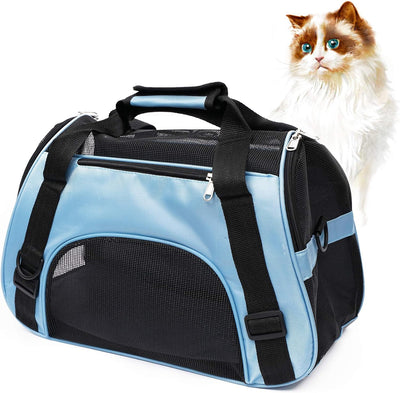 Pet Carrier Soft-Sided Carriers for Cat Carriers Dog Carrier for Small Medium Cats Dogs Puppies Pet Carrier Airline Approved Cat Dog Pet Travel Carrier (Small, Blue)
