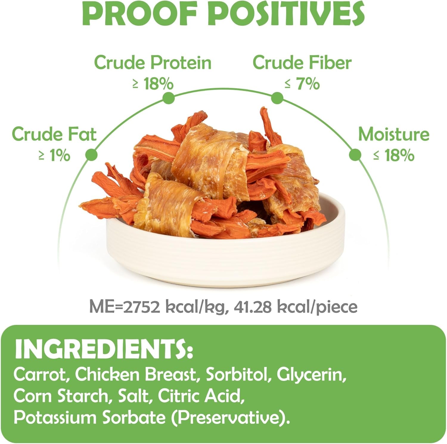 MON2SUN Rawhide Free Dog Treats, Chicken Wrapped Carrot Snacks, Healthy and Natural Chews for Small Dogs, 10.6Oz (15 Count - Pack of 1)