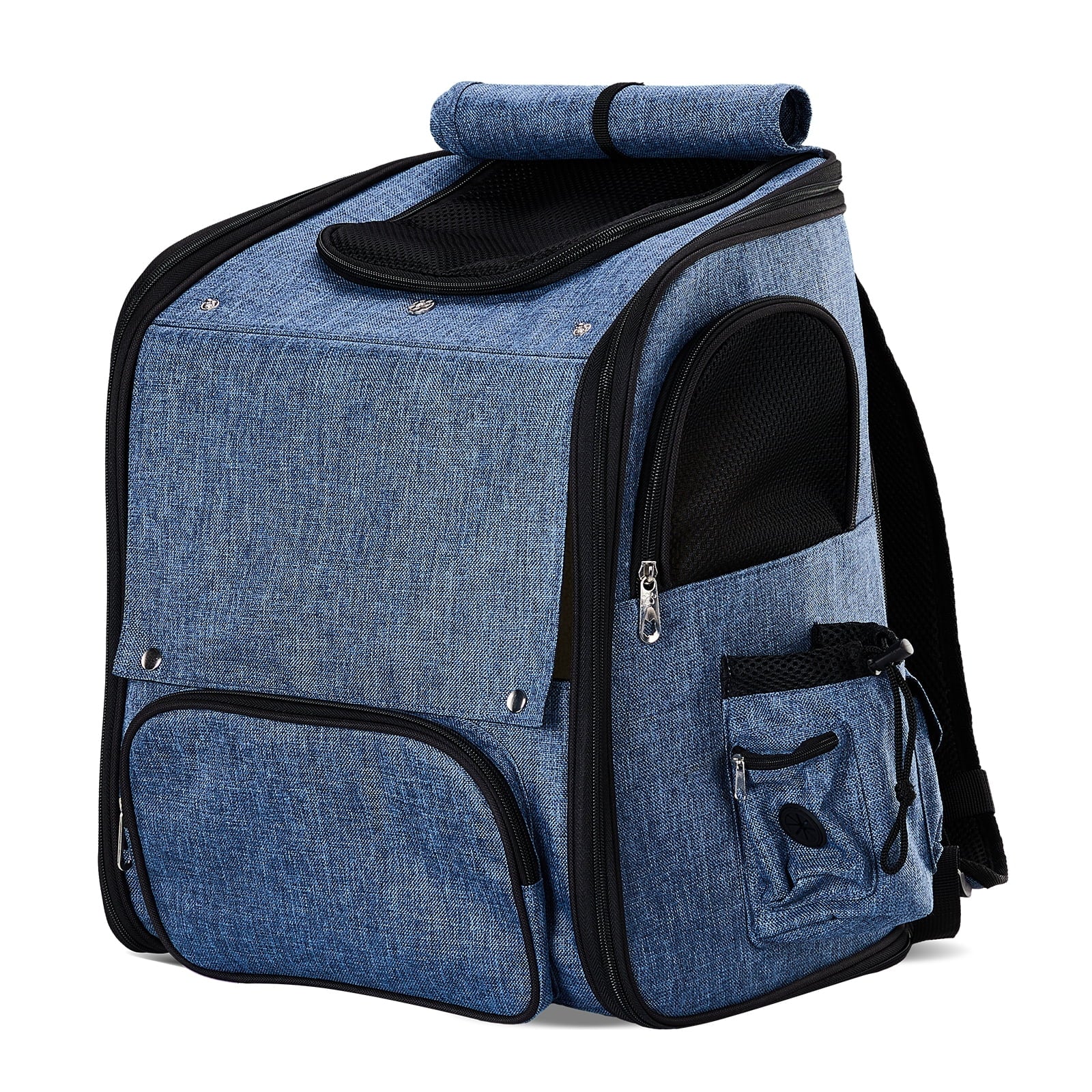 Ktaxon Cat Dog Backpack, Cat Carrier, Pet Carrier Backpack for Small Dogs, Pet Carrier with Shade, Blue