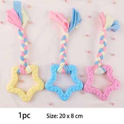 Pet Dog Toys for Small Dog Chews TPR Knot Toys Bite Resistant Molar Teeth Cleaning Dog Training Supplies Interactive Accessories