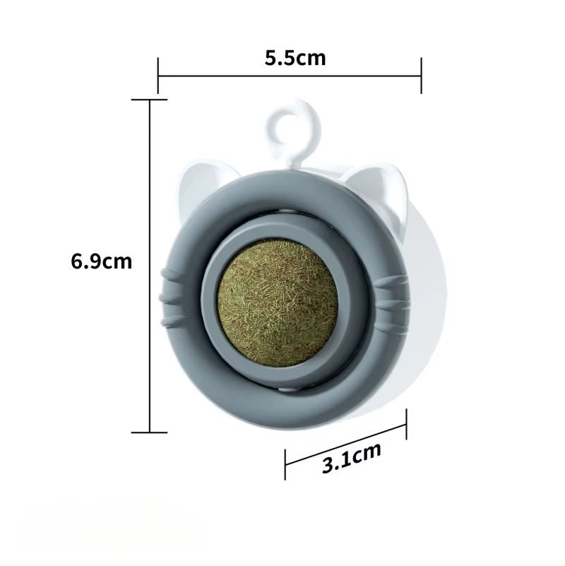 Pet Toy Cat Snacks Catnip Balls Licking Fun Cat Toys Teeth Grinding 360-Degree Rotation Promote Digestion Cat Grass Snack Toys