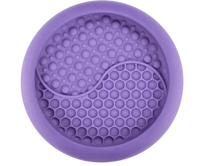 Dog Lick Bowl, Non-Slip Dog Slow Feeder Licking Mat Treat Dispenser, Interactive and Enrichment Toys, Boredom & Anxiety Reducer, BPA Free Silicone (Purple, Large)