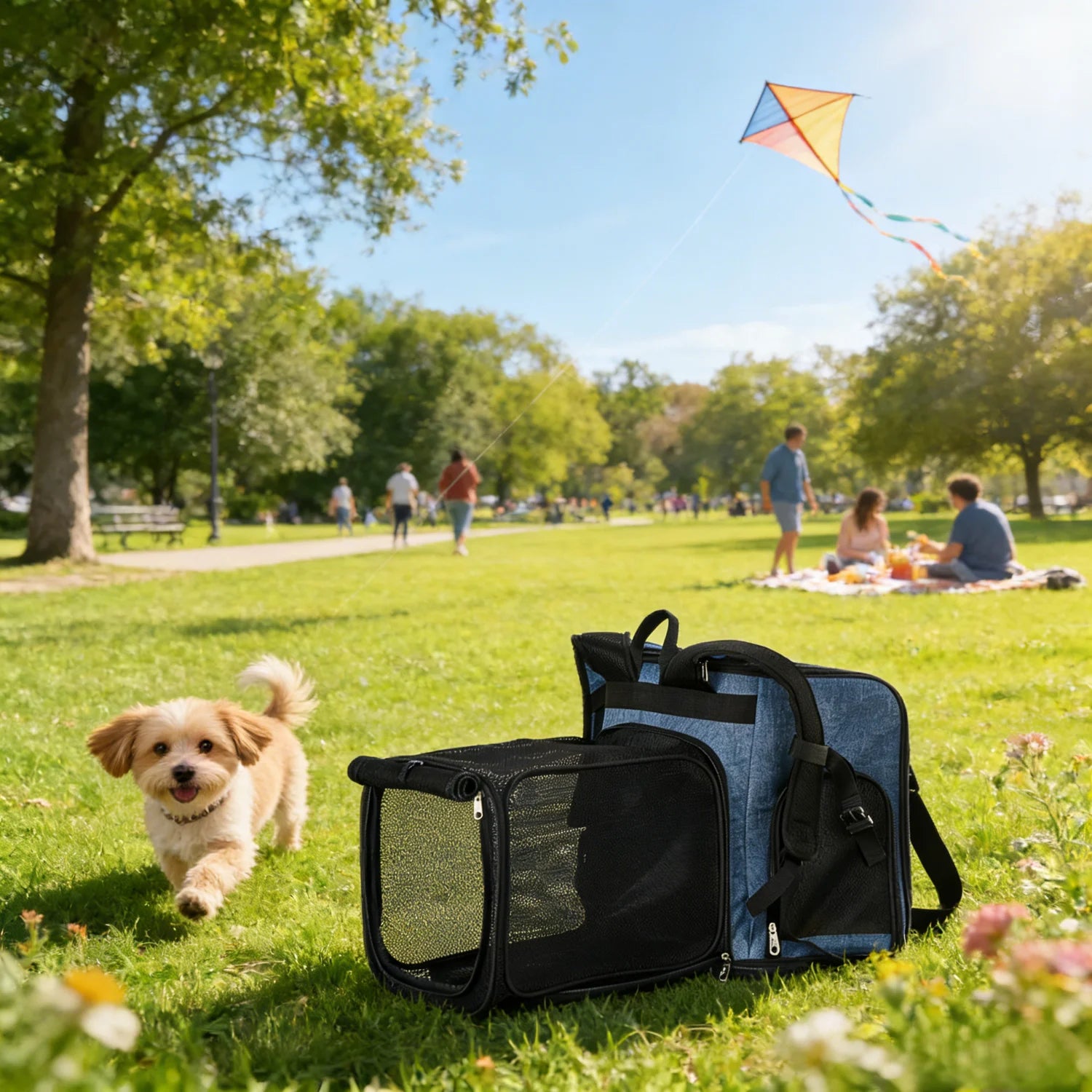 Ktaxon Cat Dog Backpack, Cat Carrier, Pet Carrier Backpack for Small Dogs, Pet Carrier with Shade, Blue